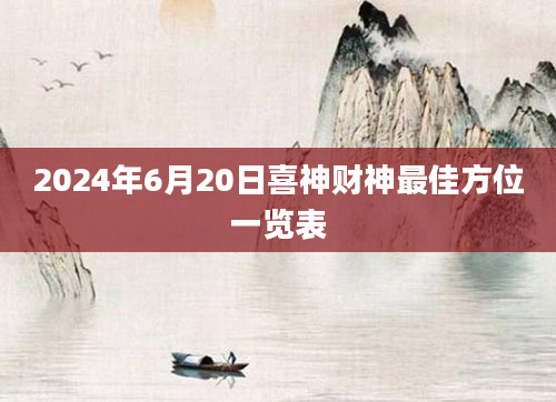 2024年6月20日喜神财神最佳方位一览表