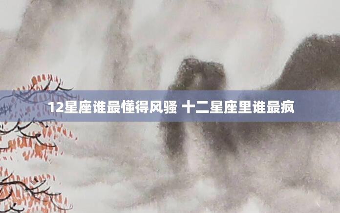 12星座谁最懂得*** 十二星座里谁最疯