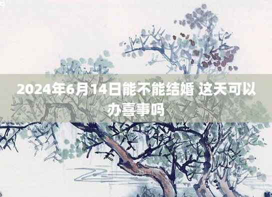 2024年6月14日能不能结婚 这天可以办喜事吗