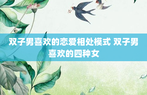 双子男喜欢的恋爱相处模式 双子男喜欢的四种女