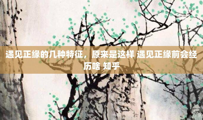 遇见正缘的几种特征，原来是这样 遇见正缘前会经历啥 知乎