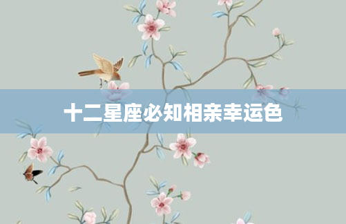 十二星座必知相亲幸运色
