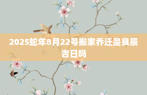 2025蛇年8月22号搬家乔迁是良辰吉日吗
