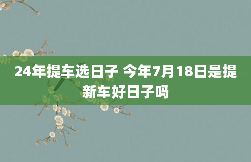24年提车选日子 今年7月18日是提新车好日子吗