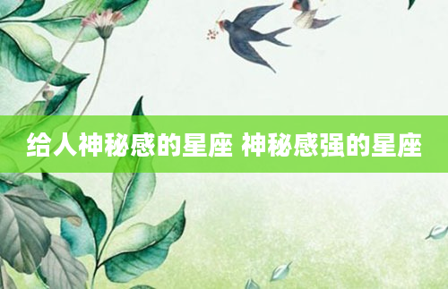 给人神秘感的星座 神秘感强的星座