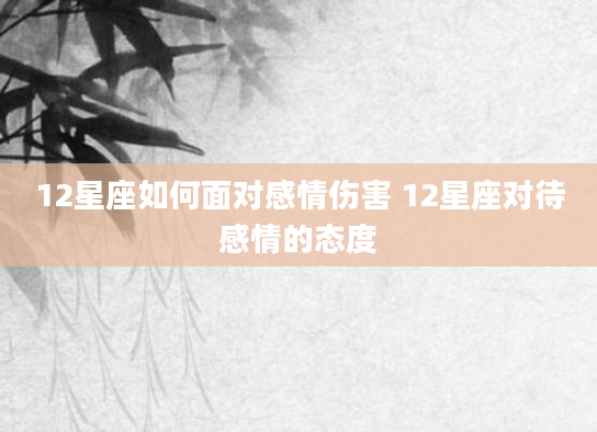 12星座如何面对感情伤害 12星座对待感情的态度