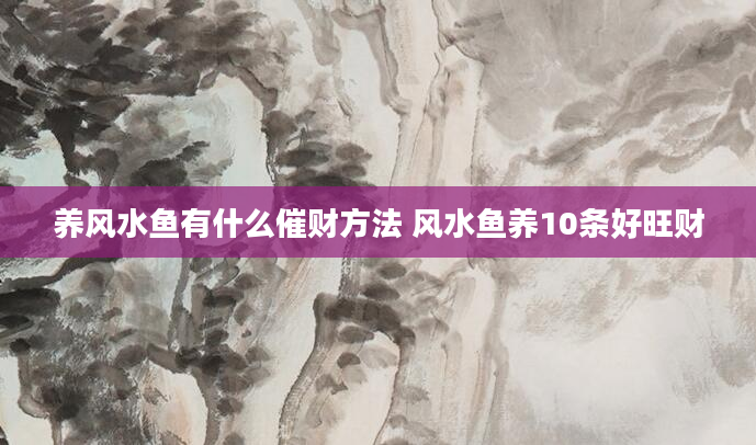 养风水鱼有什么催财方法 风水鱼养10条好旺财