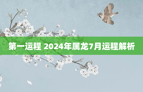 第一运程 2024年属龙7月运程解析