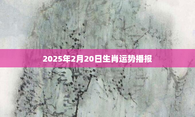 2025年2月20日生肖运势播报
