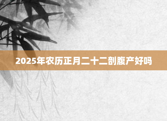 2025年农历正月二十二剖腹产好吗