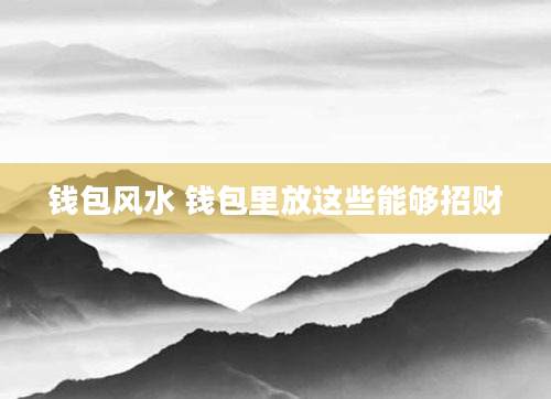 钱包风水 钱包里放这些能够招财