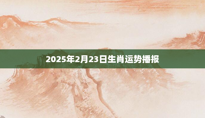 2025年2月23日生肖运势播报