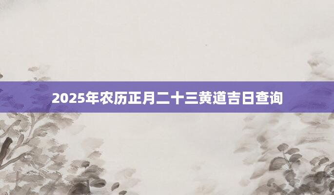 2025年农历正月二十三黄道吉日查询