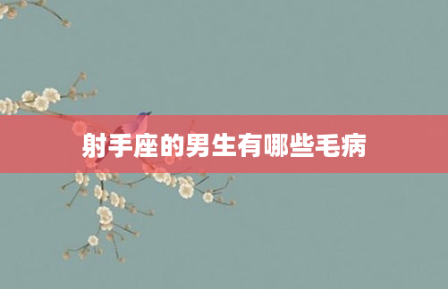 射手座的男生有哪些毛病