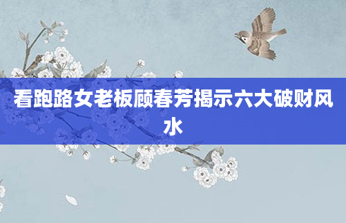看跑路女老板顾春芳揭示六大破财风水