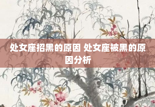 处女座招黑的原因 处女座被黑的原因分析