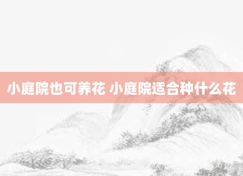 小庭院也可养花 小庭院适合种什么花
