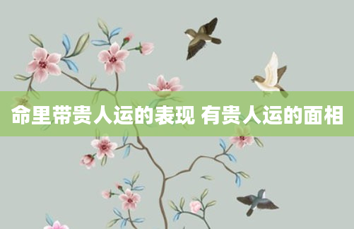 命里带贵人运的表现 有贵人运的面相