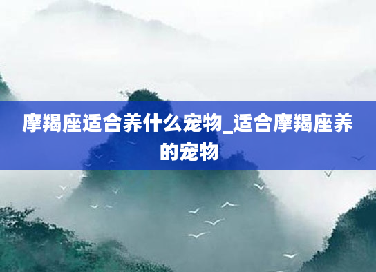摩羯座适合养什么宠物_适合摩羯座养的宠物
