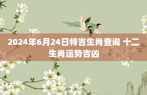 2024年6月24日特吉生肖查询 十二生肖运势吉凶