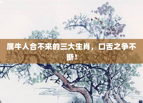 属牛人合不来的三大生肖，口舌之争不断！