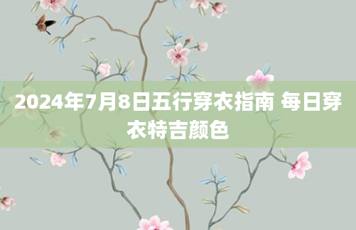 2024年7月8日五行穿衣指南 每日穿衣特吉颜色