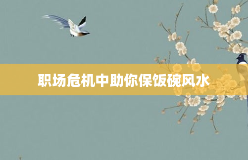 职场危机中助你保饭碗风水