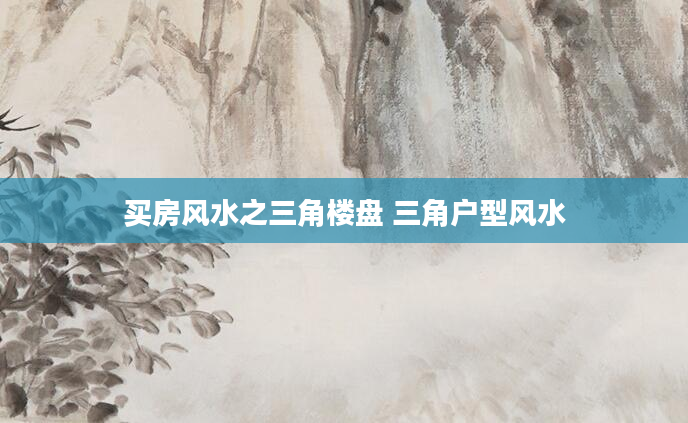 买房风水之三角楼盘 三角户型风水