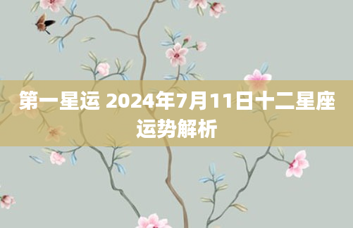 第一星运 2024年7月11日十二星座运势解析