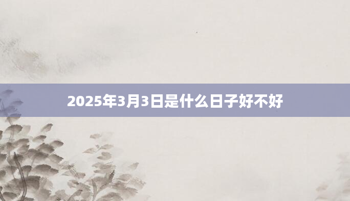 2025年3月3日是什么日子好不好