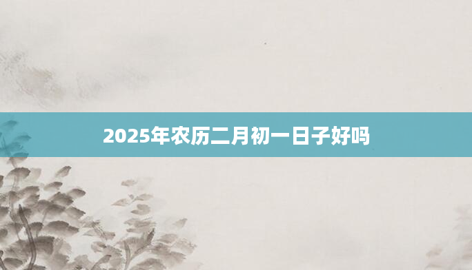 2025年农历二月初一日子好吗