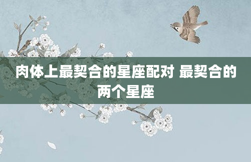 肉体上最契合的星座配对 最契合的两个星座