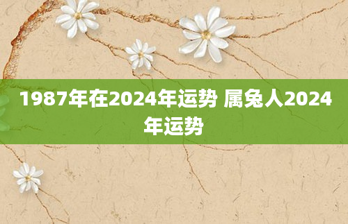 1987年在2024年运势 属兔人2024年运势