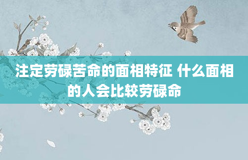 注定劳碌苦命的面相特征 什么面相的人会比较劳碌命