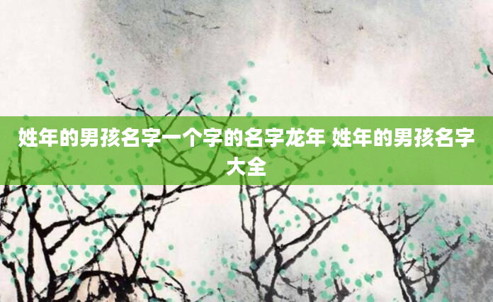 姓年的男孩名字一个字的名字龙年 姓年的男孩名字大全