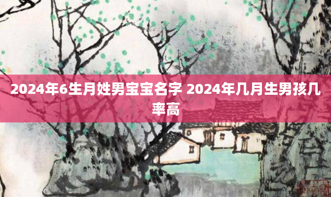 2024年6生月姓男宝宝名字 2024年几月生男孩几率高
