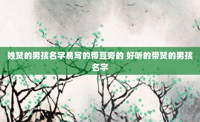 姓贺的男孩名字易写的带豆旁的 好听的带贺的男孩名字