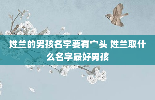 姓兰的男孩名字要有宀头 姓兰取什么名字最好男孩