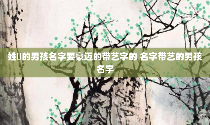 姓冮的男孩名字要豪迈的带艺字的 名字带艺的男孩名字
