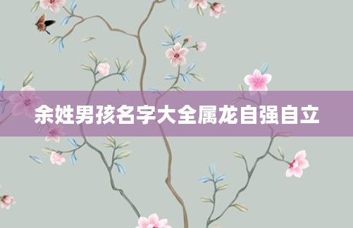 余姓男孩名字大全属龙自强自立