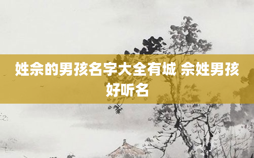 姓佘的男孩名字大全有城 佘姓男孩好听名