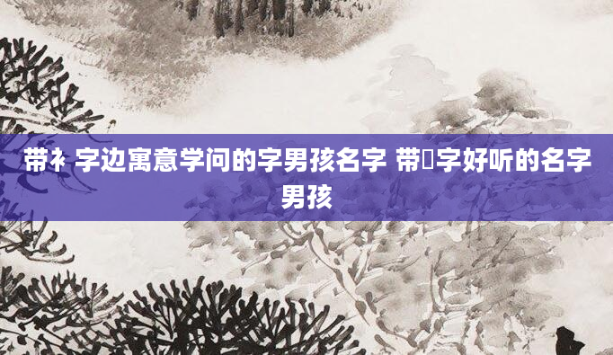 带衤字边寓意学问的字男孩名字 带晫字好听的名字男孩