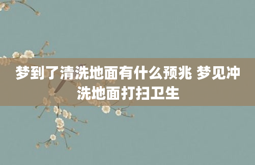 梦到了清洗地面有什么预兆 梦见冲洗地面打扫卫生