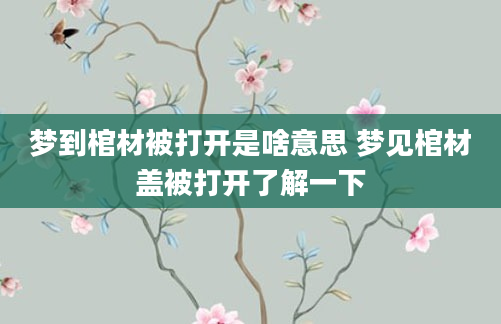梦到棺材被打开是啥意思 梦见棺材盖被打开了解一下