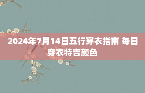2024年7月14日五行穿衣指南 每日穿衣特吉颜色