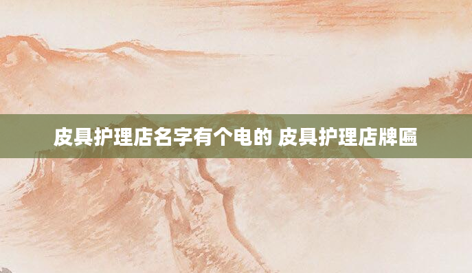 皮具护理店名字有个电的 皮具护理店牌匾