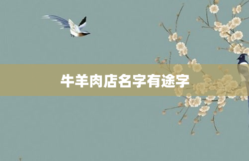 牛羊肉店名字有途字