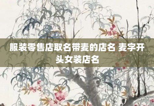 服装零售店取名带麦的店名 麦字开头女装店名