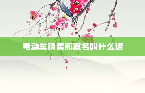 电动车销售部取名叫什么诺