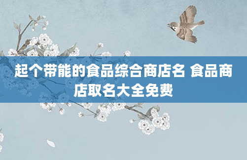 起个带能的食品综合商店名 食品商店取名大全免费